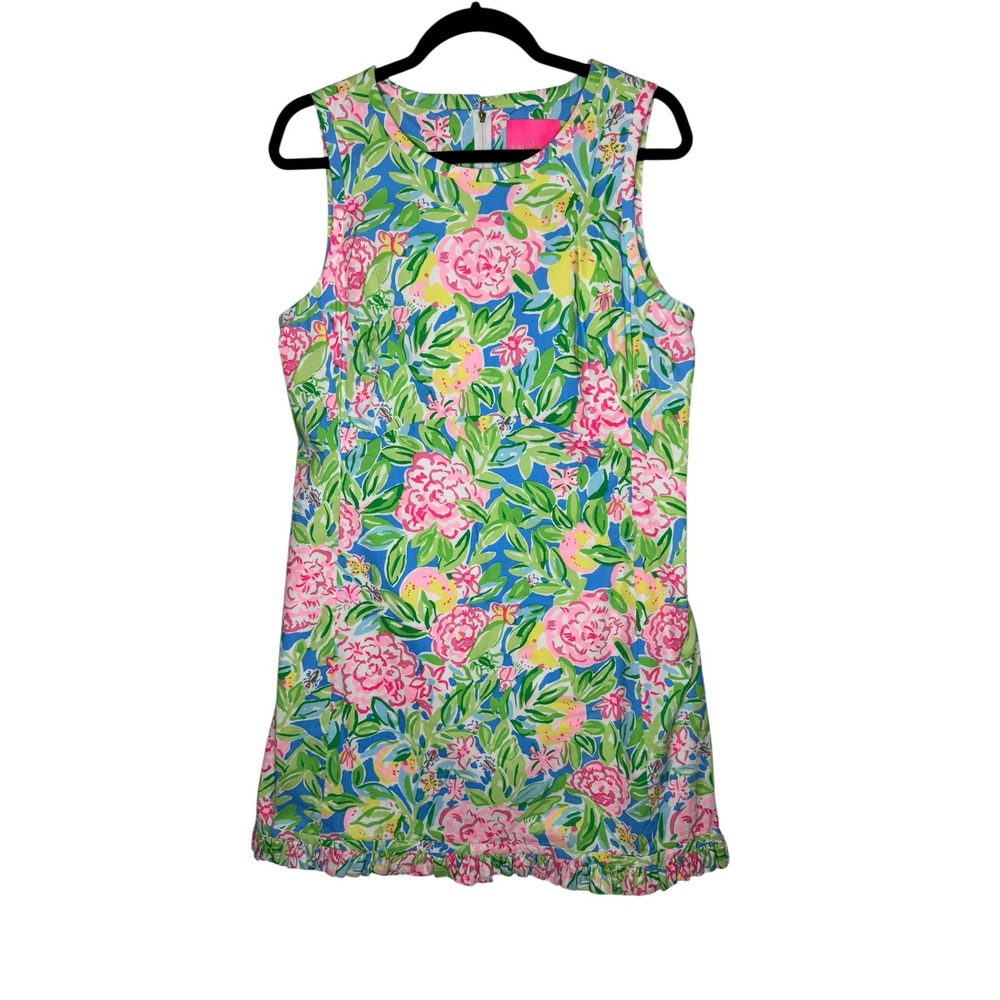 Lilly Pulitzer Poppy Stretch Cotton Shift Dress Multi Grove Garden Floral 10